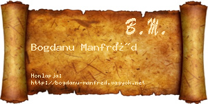 Bogdanu Manfréd névjegykártya